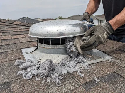 Cleaning Dryer Vent On Roof in Commerce