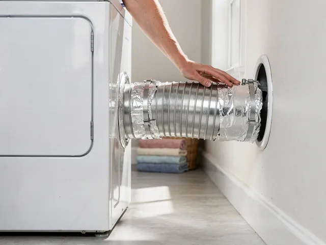 Professional dryer vent hose installation by Commerce Dryer Vent Cleaning in Commerce